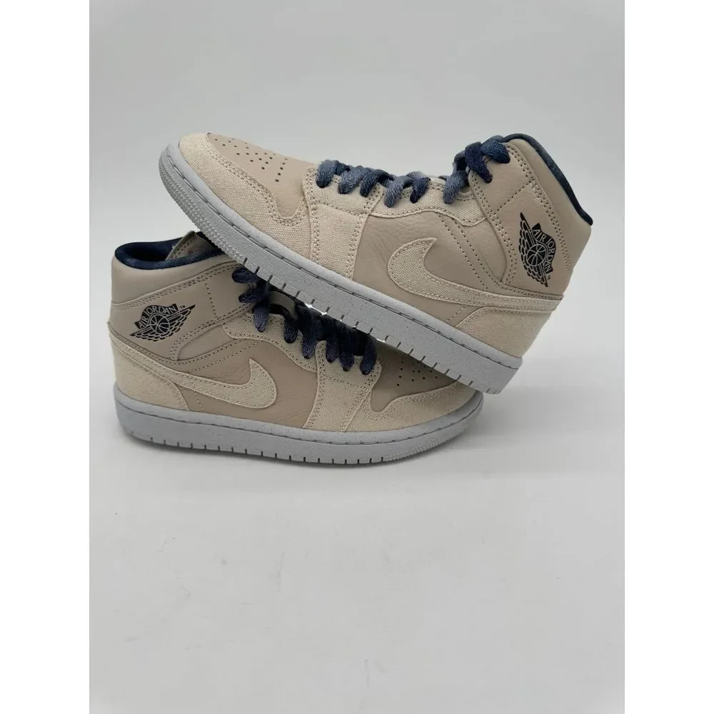 Nike Air Jordan1 Mid SE Sandrift Sail Navy Women's 5 New In Box